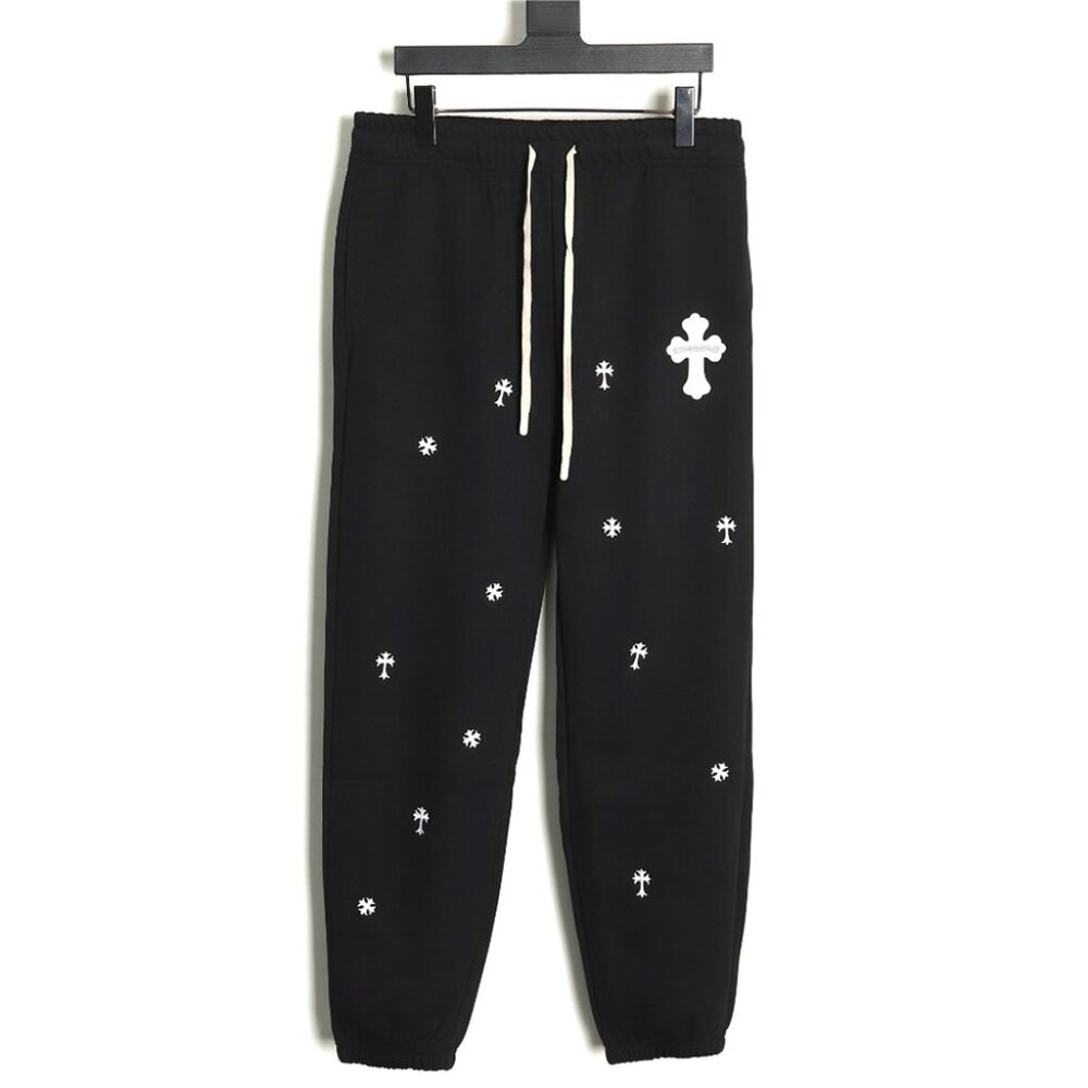Chrome Hearts Cross Embroidered Cotton Sweatpants